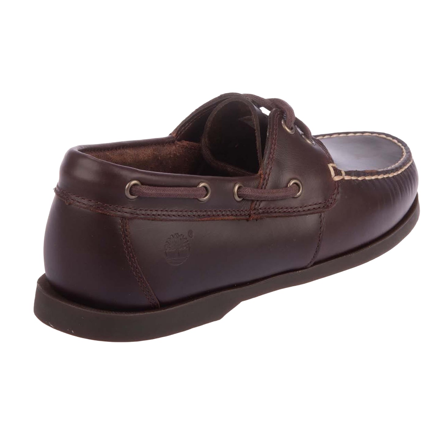 Brown - Back - Timberland Mens Cedar Bay Full Grain Leather Boat Shoes