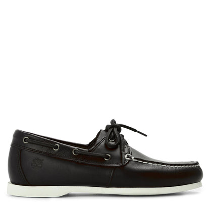 Navy - Front - Timberland Mens Cedar Bay Full Grain Leather Boat Shoes