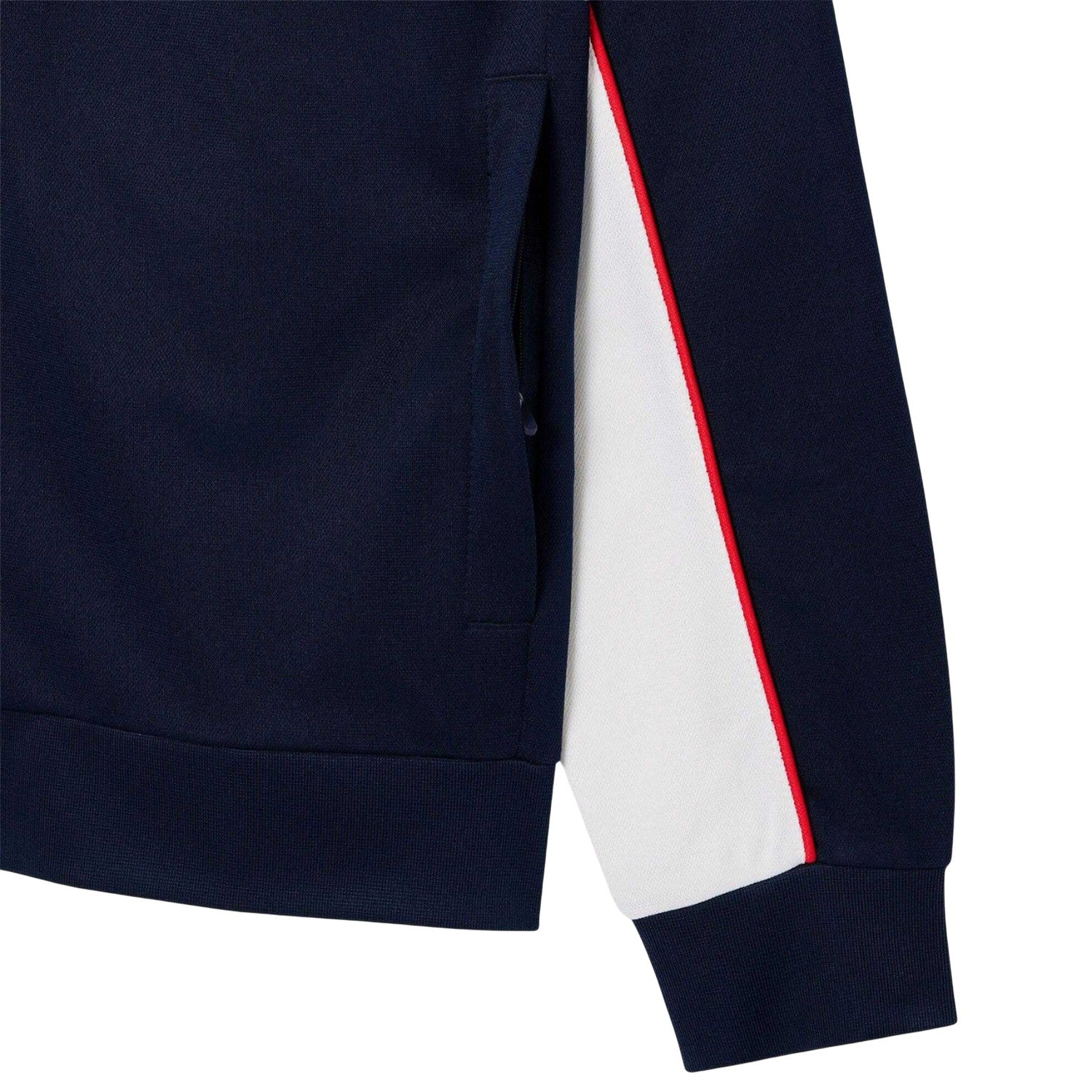 Navy Blue-White - Lifestyle - Lacoste Mens Logo Printed Zipped Tennis Jacket