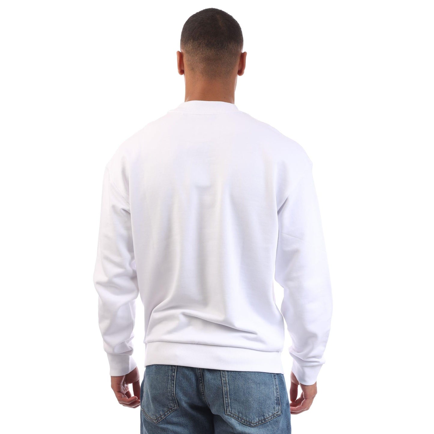 White - Back - Hugo Mens Niero Logo Crew Neck Sweatshirt