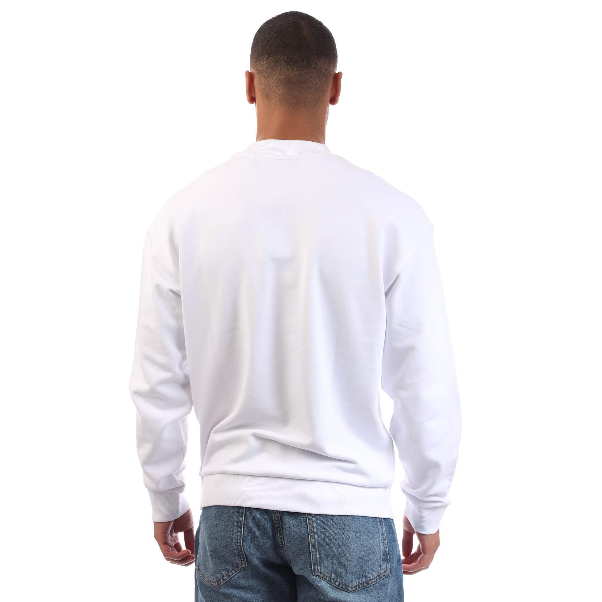 White - Back - Hugo Mens Niero Logo Crew Neck Sweatshirt