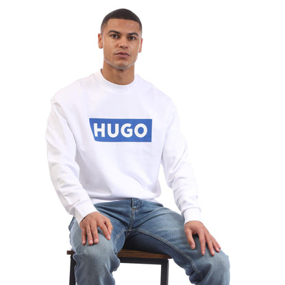 White - Lifestyle - Hugo Mens Niero Logo Crew Neck Sweatshirt