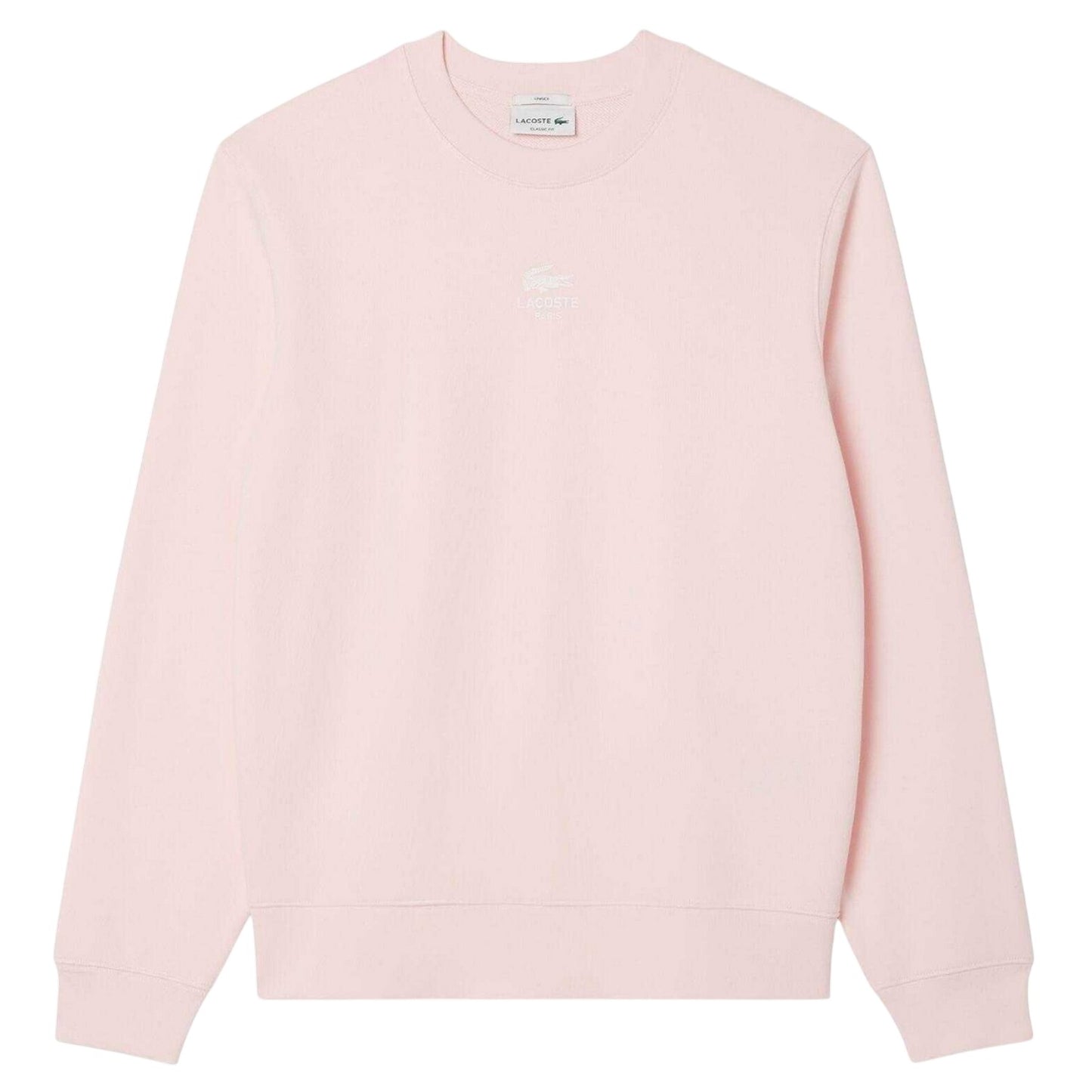 Pink - Front - Lacoste Unisex Adult Printed Fleece Sweatshirt