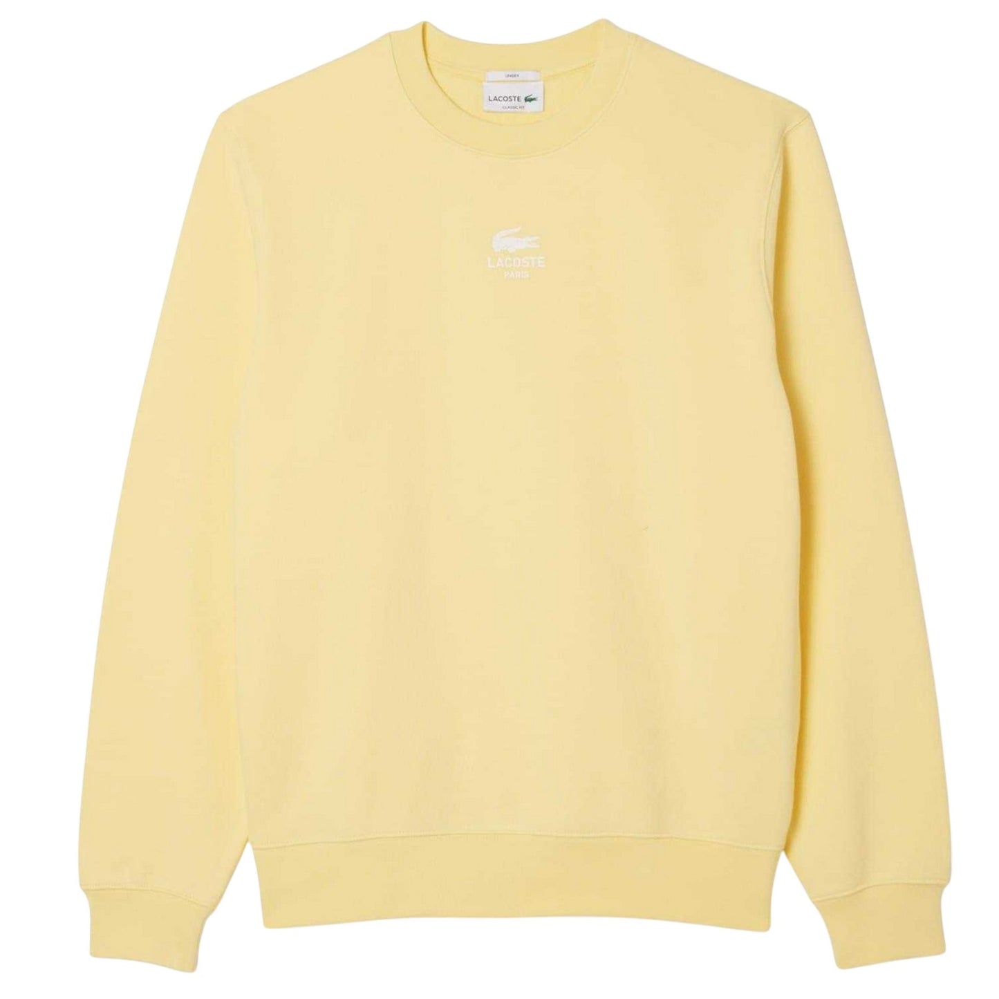 Yellow - Front - Lacoste Unisex Adult Printed Fleece Sweatshirt
