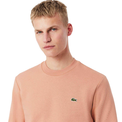 Pinkish - Side - Lacoste Mens Fleece Crew Neck Sweatshirt