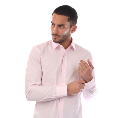 Pink - Side - Boss Mens H-Hank-S-Kent Slim Shirt