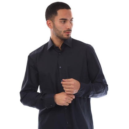 Dark Blue - Side - Boss Mens H-Joe-Kent Shirt