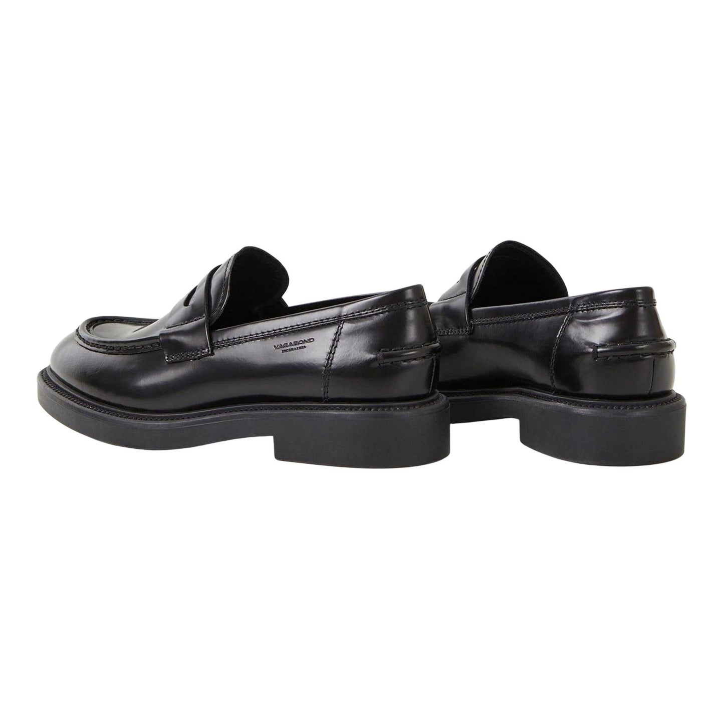Black - Back - Vagabond Shoemakers Womens-Ladies Alex Leather Loafers