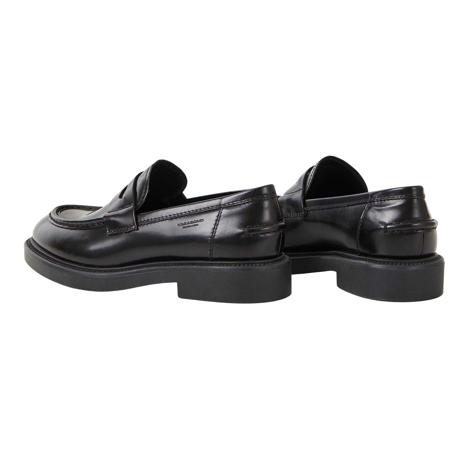 Black - Back - Vagabond Shoemakers Womens-Ladies Alex Leather Loafers