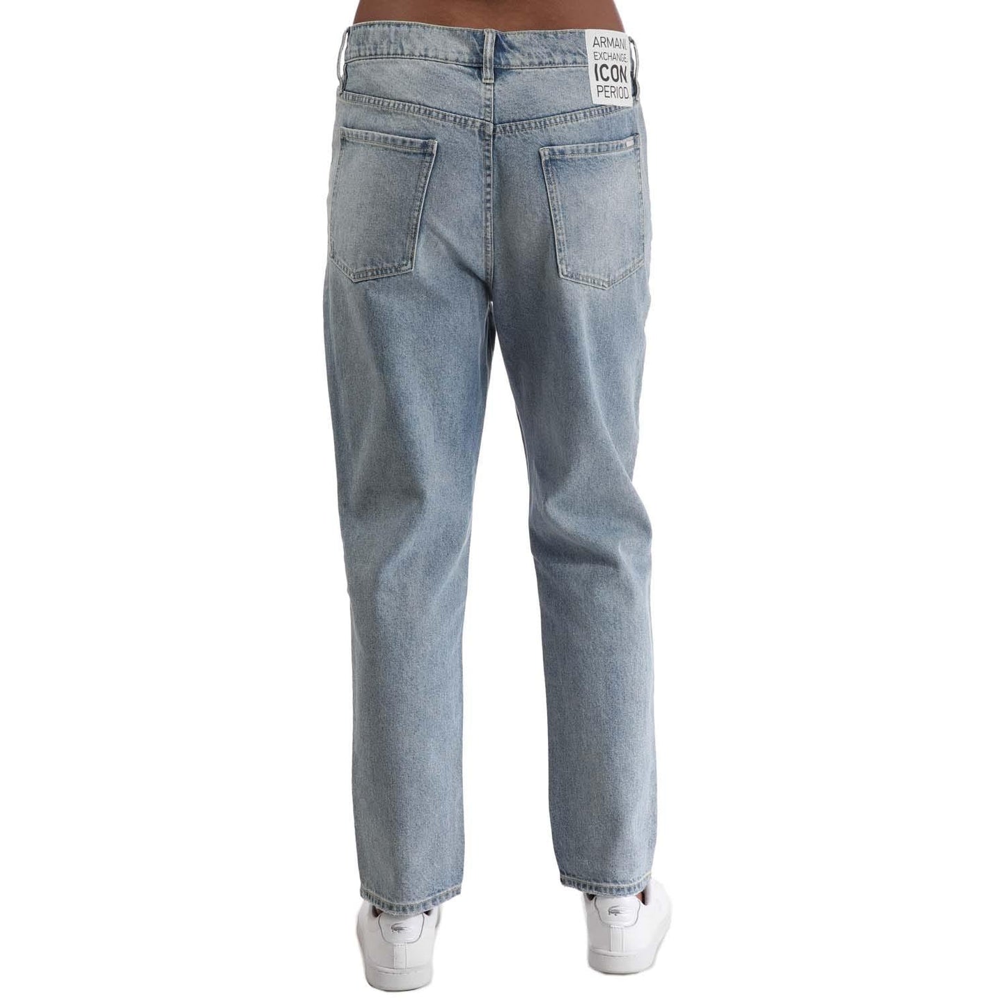 Indigo - Back - Armani Exchange Womens-Ladies J51 Washed Carrot Fit Jeans