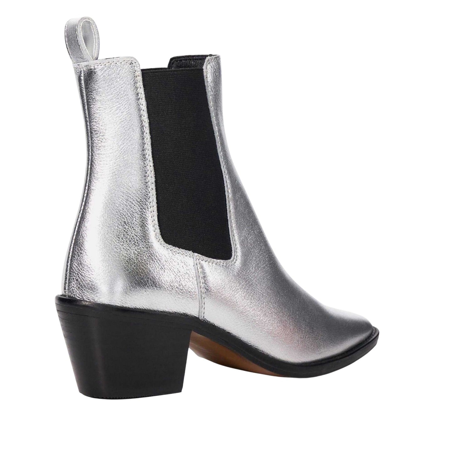 Silver - Back - Dune London Womens-Ladies Pexas Metallic Leather Chelsea Boots