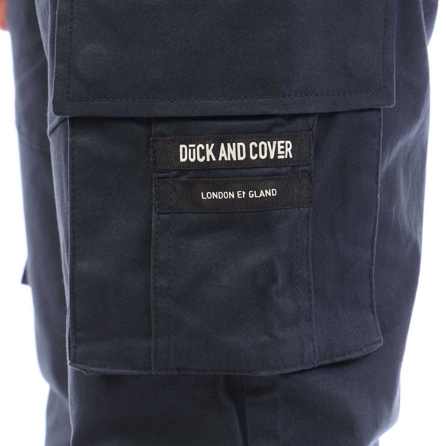 Navy - Side - Duck and Cover Mens Chemmer Woven Trousers