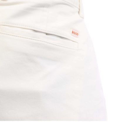 Natural - Side - Boss Mens Satin Stretch Slim Chinos