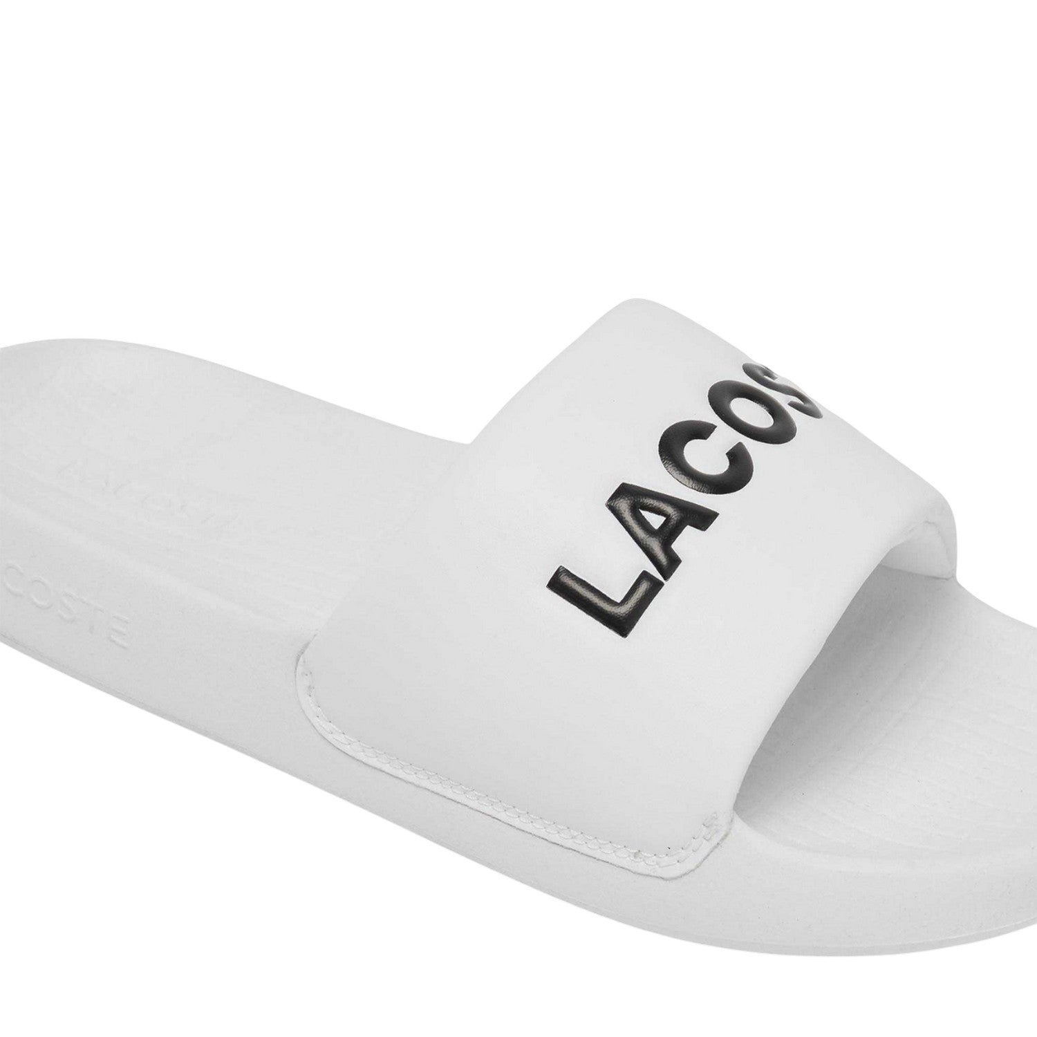 White-Black - Close up - Lacoste Mens Serve 1.0 Sliders