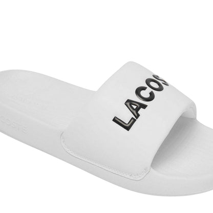 White-Black - Close up - Lacoste Mens Serve 1.0 Sliders