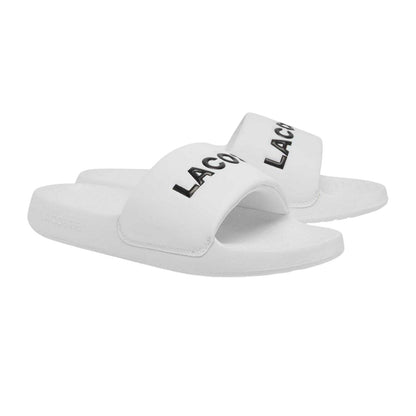 White-Black - Front - Lacoste Mens Serve 1.0 Sliders