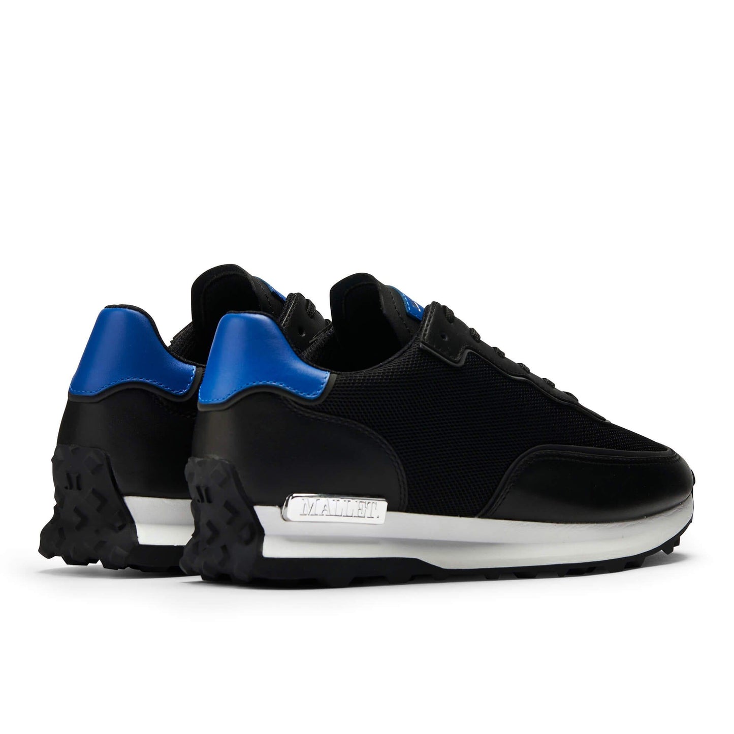 Black-Blue - Side - Mallet Mens Caledonian Suede Trainers