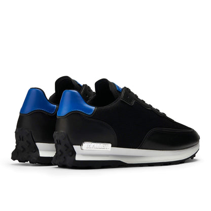 Black-Blue - Side - Mallet Mens Caledonian Suede Trainers