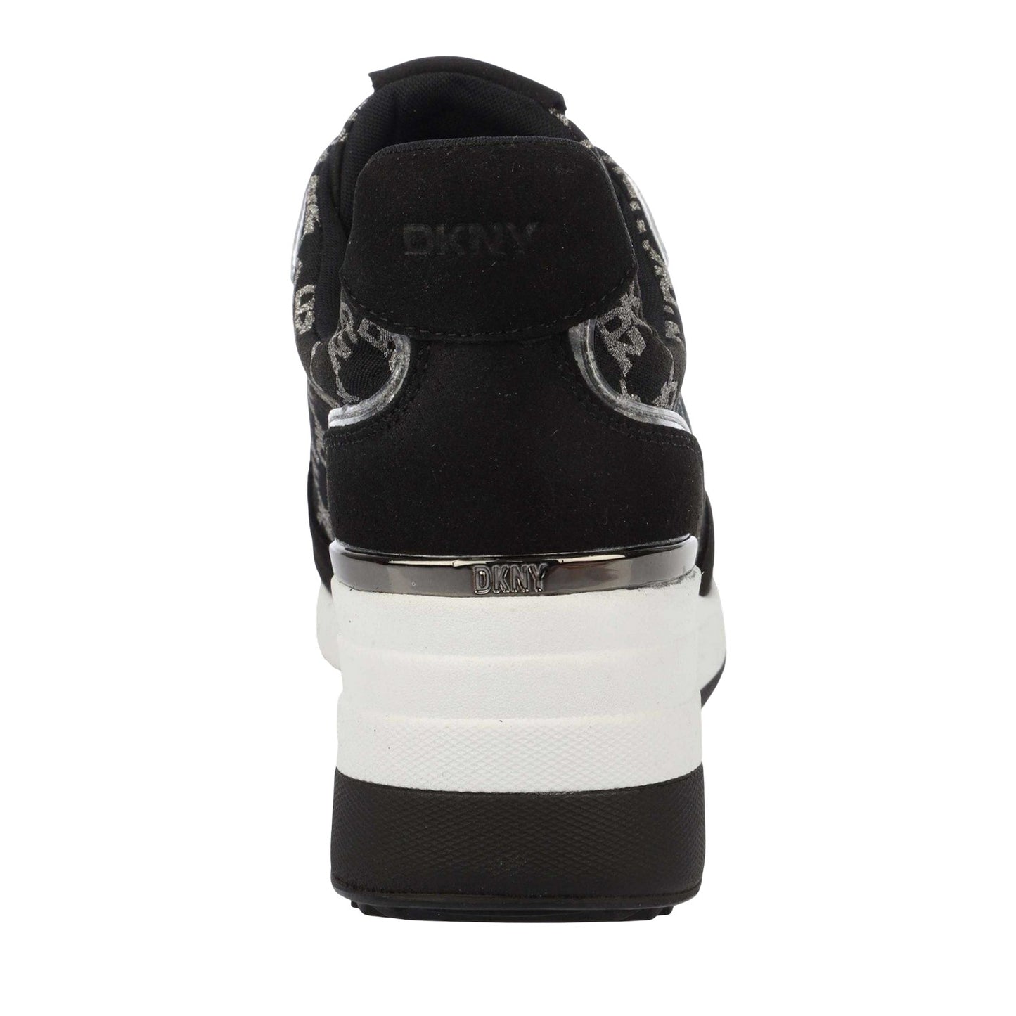 Black - Back - DKNY Womens-Ladies Kamay Leather Wedge Trainers