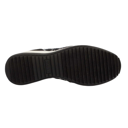 Black - Side - DKNY Womens-Ladies Kamay Leather Wedge Trainers