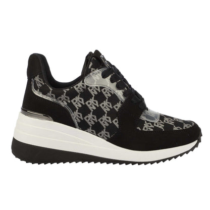 Black - Lifestyle - DKNY Womens-Ladies Kamay Leather Wedge Trainers