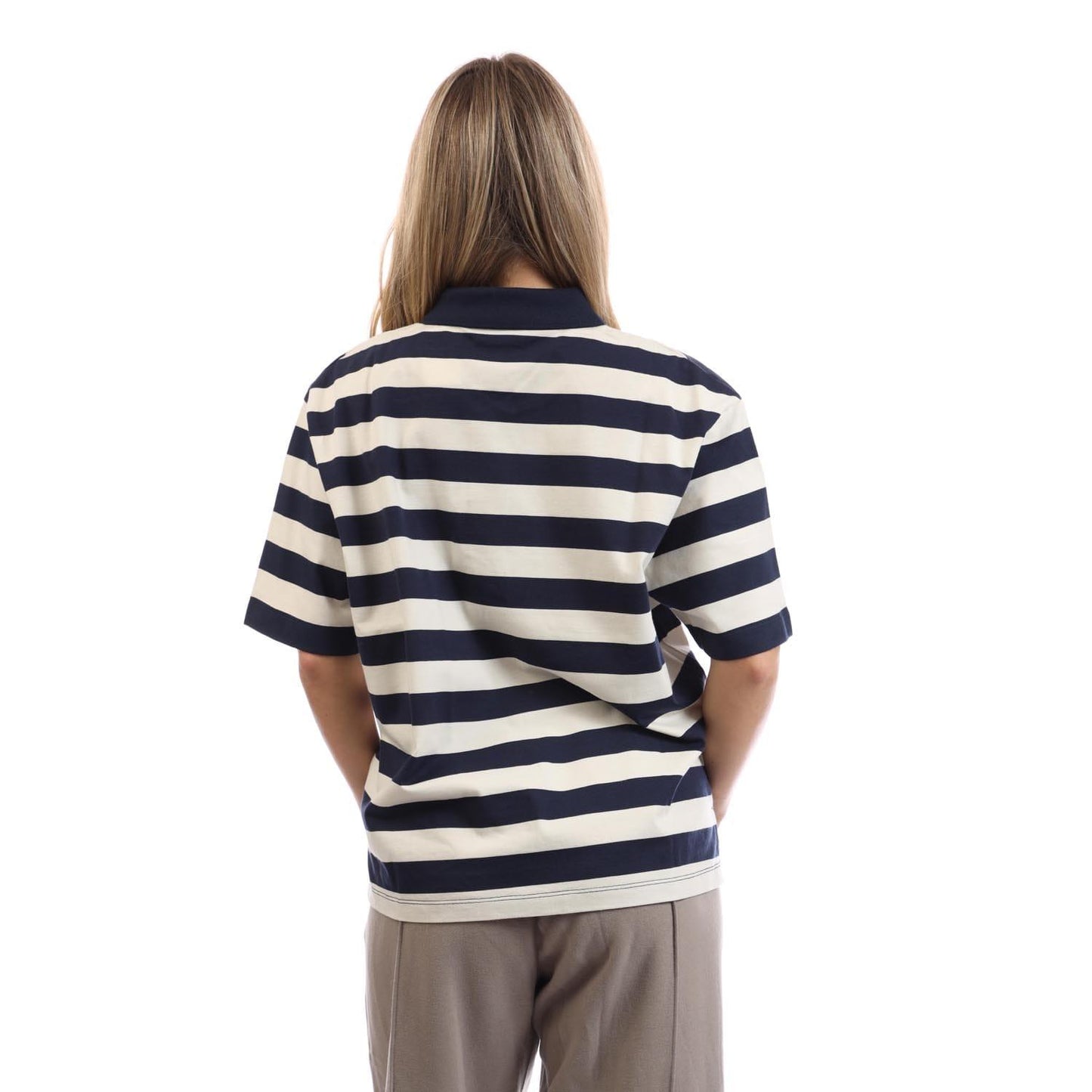 Blue - Back - Timberland Womens-Ladies Striped Short-Sleeved Polo Shirt