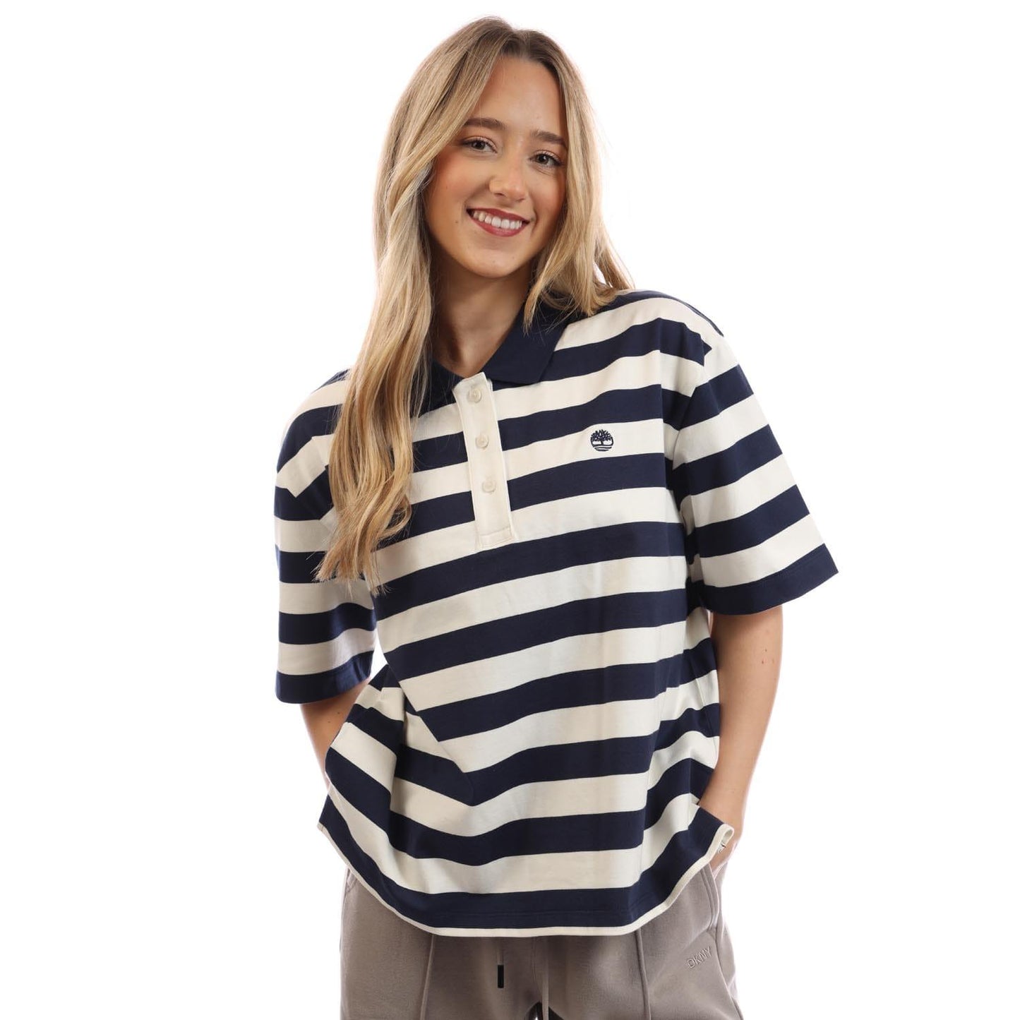 Blue - Lifestyle - Timberland Womens-Ladies Striped Short-Sleeved Polo Shirt