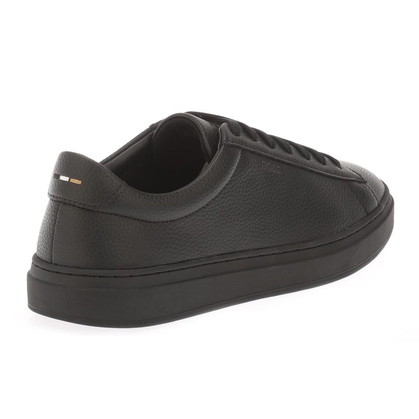 Black - Back - Boss Mens Kieran Leather Tennis Trainers