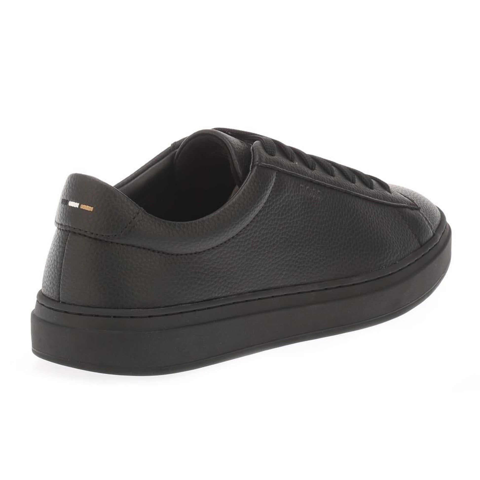 Black - Back - Boss Mens Kieran Leather Tennis Trainers