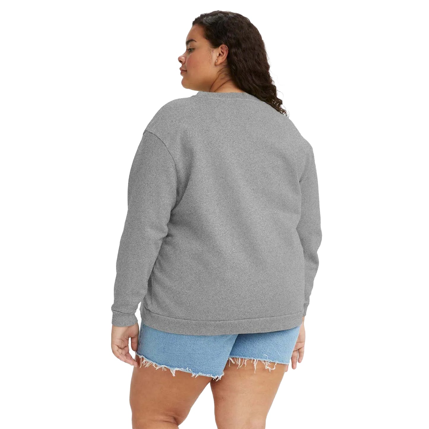 Grey Heather - Back - Levis Womens-Ladies Graphic Crew Neck Plus Sweatshirt