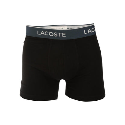Black - Back - Lacoste Mens Cotton Stretch Boxer Shorts (Pack of 3)