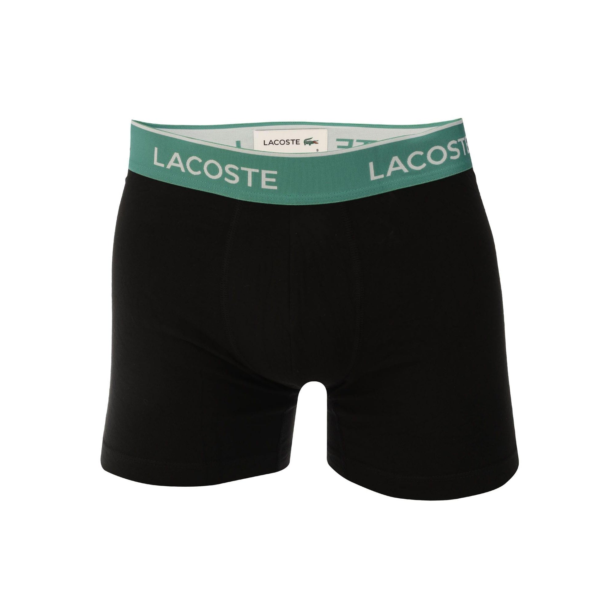 Black - Side - Lacoste Mens Cotton Stretch Boxer Shorts (Pack of 3)