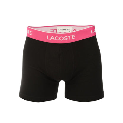 Black - Lifestyle - Lacoste Mens Cotton Stretch Boxer Shorts (Pack of 3)