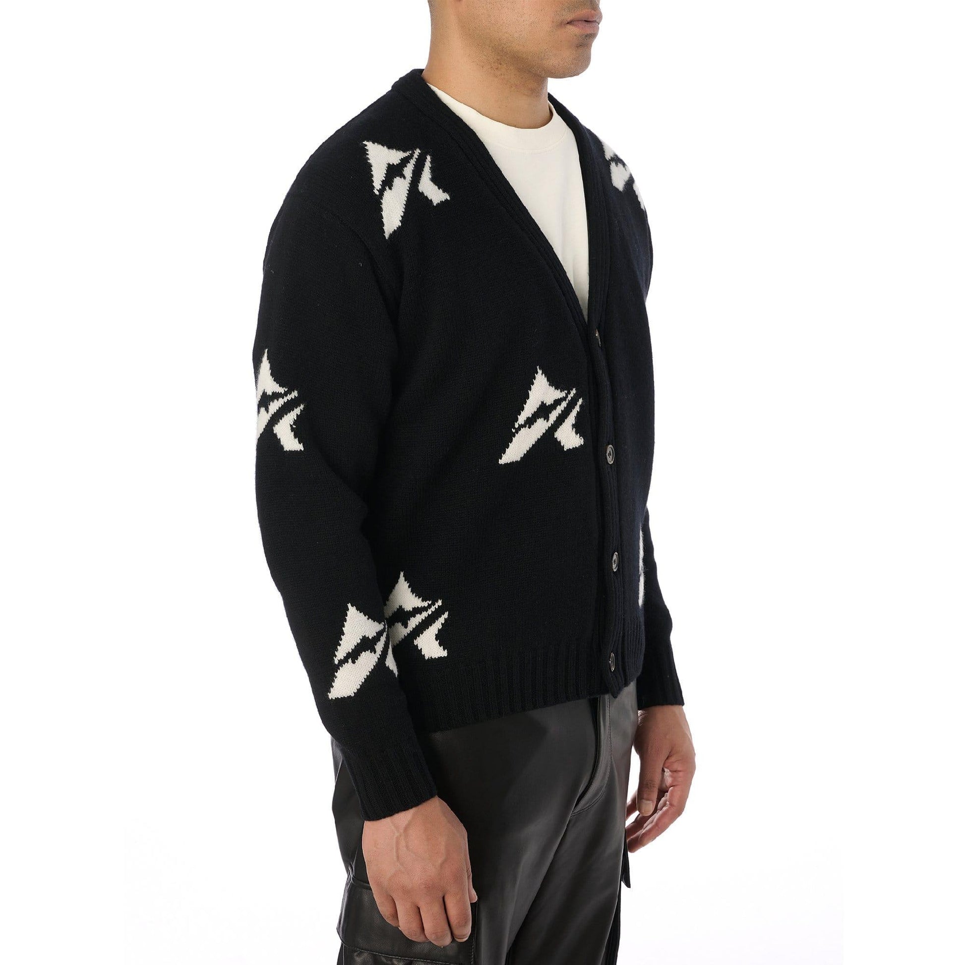 Black - Side - Avirex Womens-Ladies Athletic Cardigan