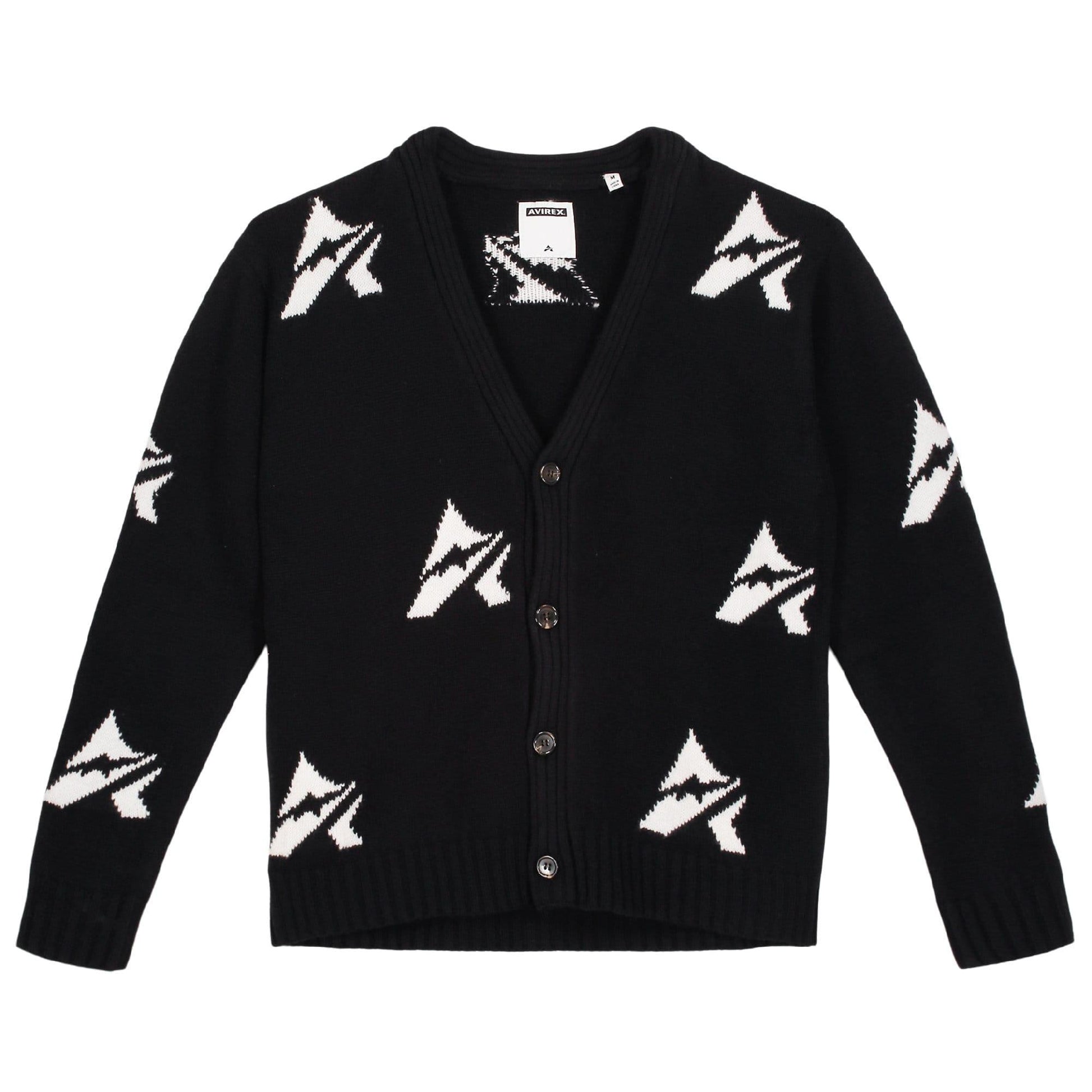 Black - Front - Avirex Womens-Ladies Athletic Cardigan