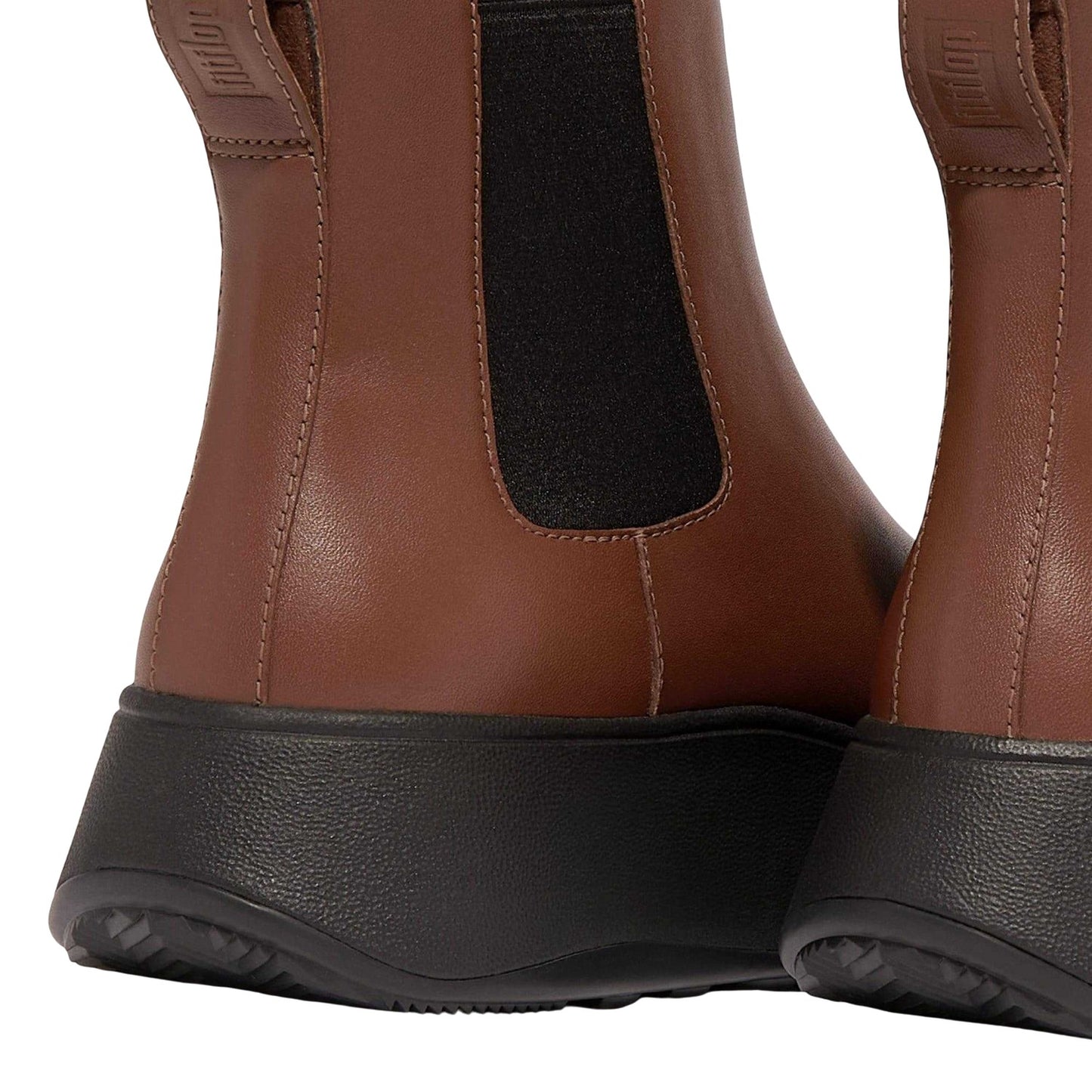 Brown - Pack Shot - Fit Flop Womens-Ladies F-Mode Leather Flatform Chelsea Boots