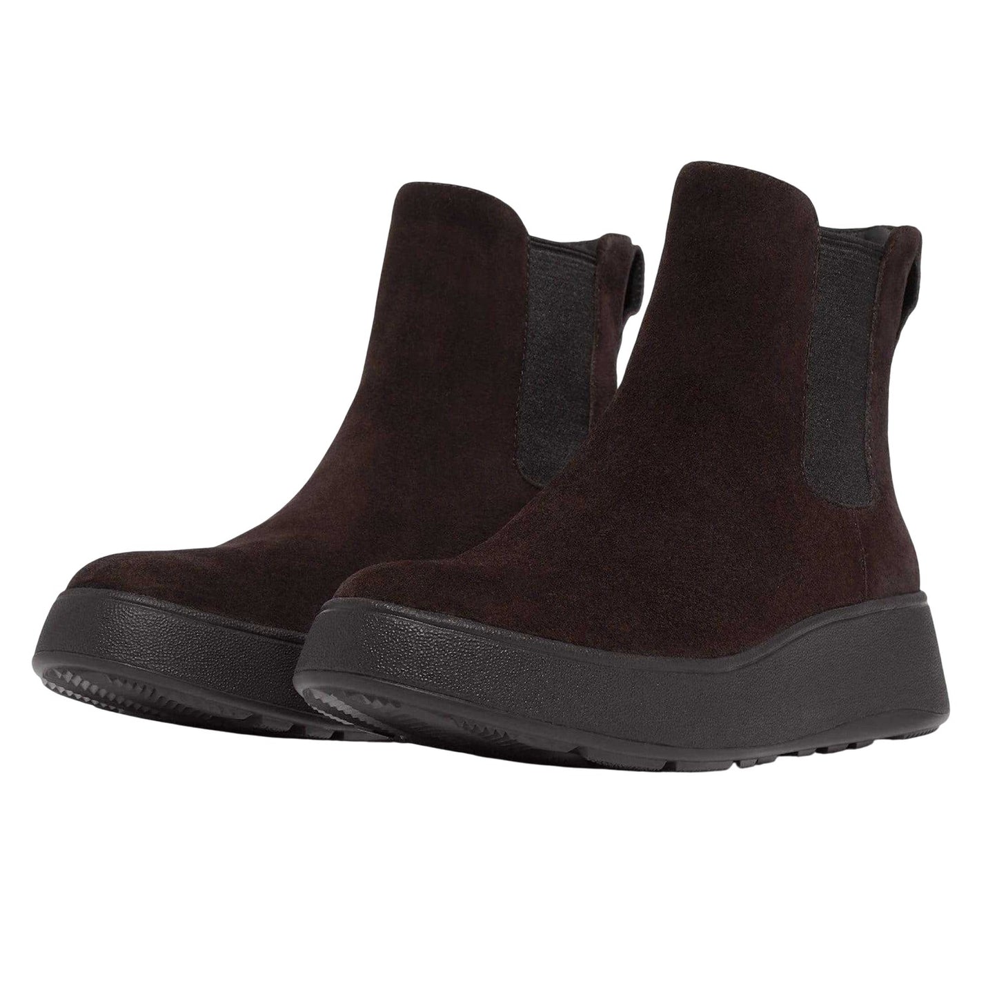 Brown - Lifestyle - Fit Flop Womens-Ladies F-Mode Suede Flatform Chelsea Boots