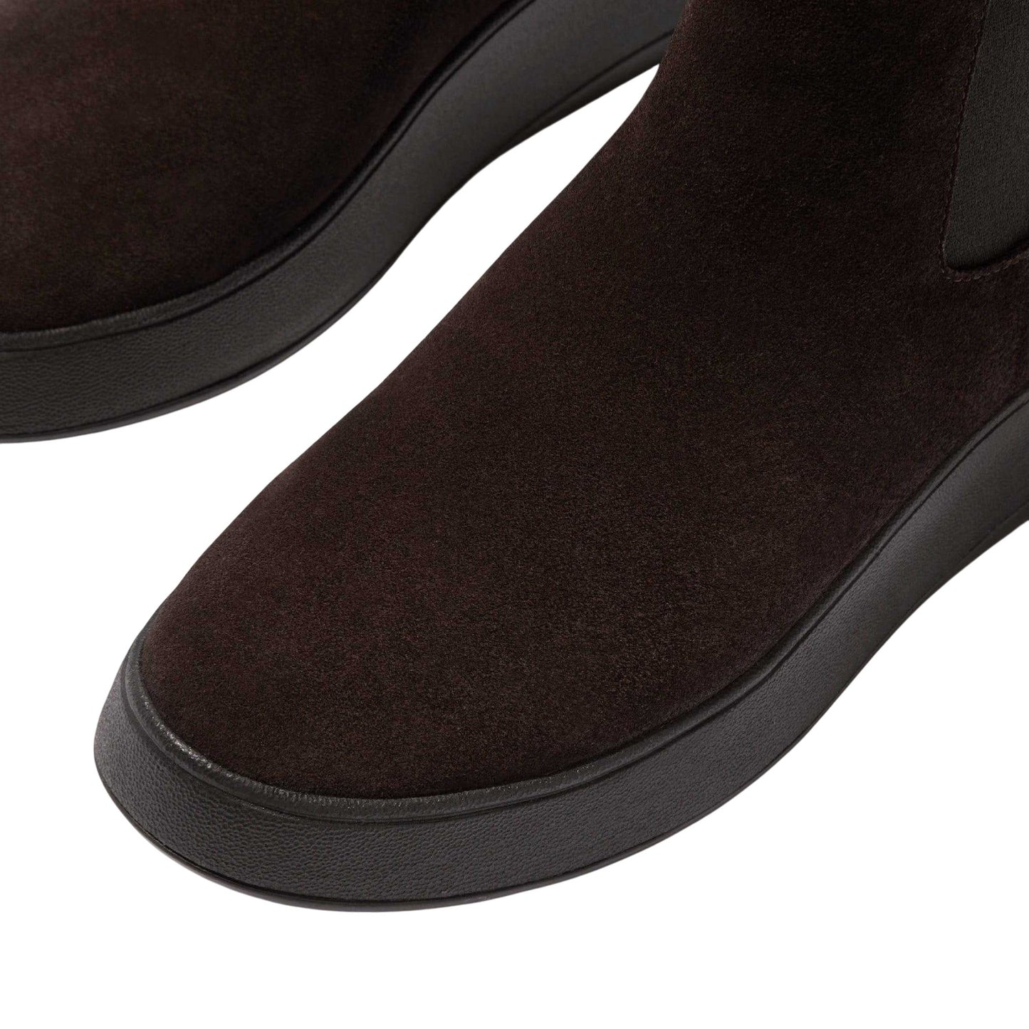 Brown - Pack Shot - Fit Flop Womens-Ladies F-Mode Suede Flatform Chelsea Boots