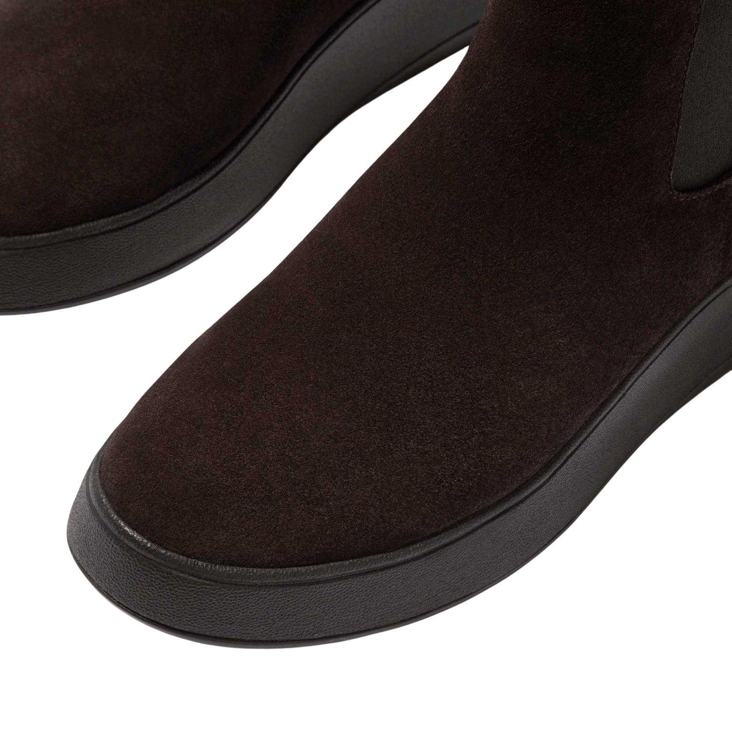 Brown - Pack Shot - Fit Flop Womens-Ladies F-Mode Suede Flatform Chelsea Boots