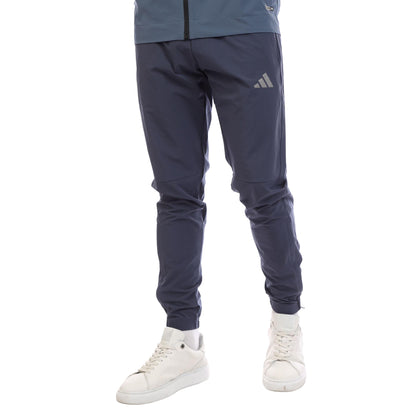 Navy - Front - Adidas Mens Climacool Woven Tracksuit Bottoms