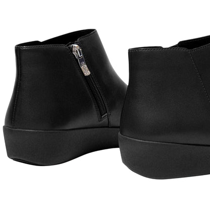 Black - Close up - Fit Flop Womens-Ladies Sumi Leather Ankle Boots