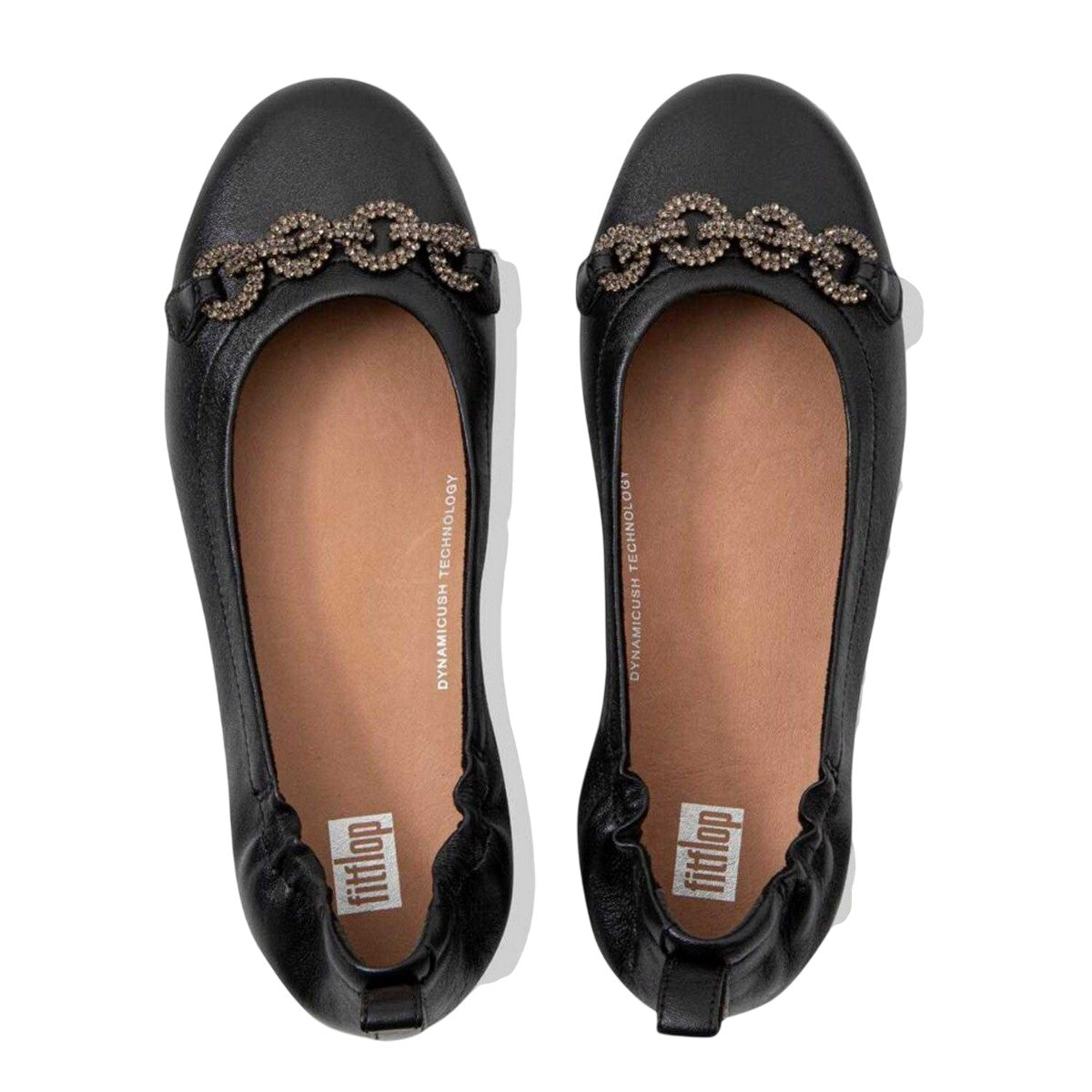 Black - Side - Fit Flop Womens-Ladies Allegro Sparkle Ballerina Flats