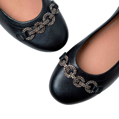 Black - Lifestyle - Fit Flop Womens-Ladies Allegro Sparkle Ballerina Flats