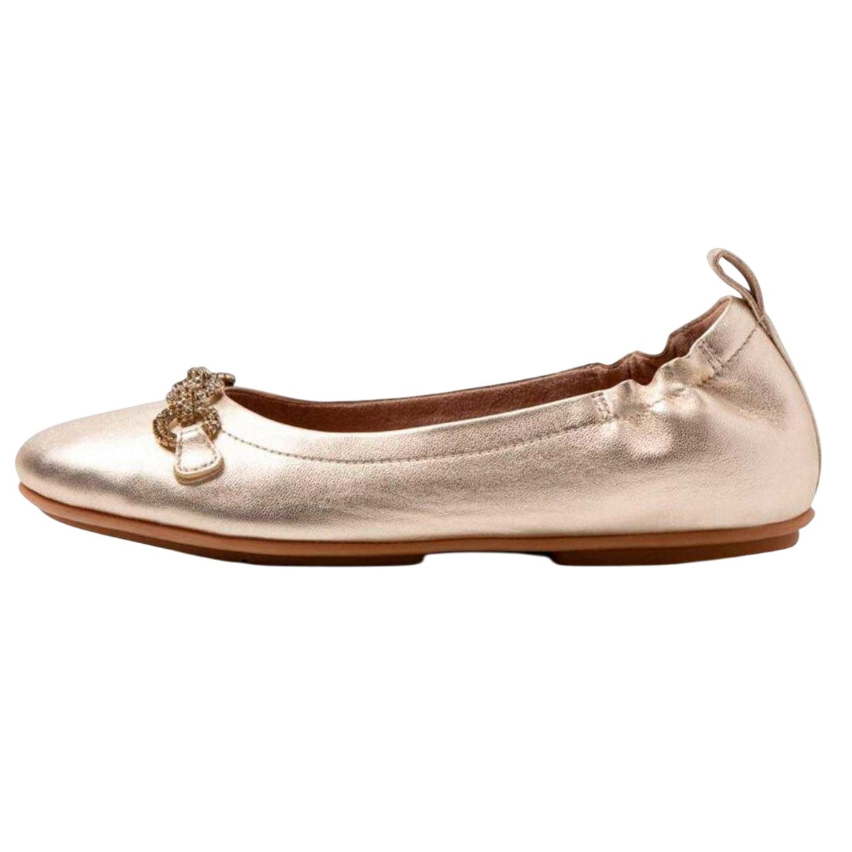 Gold - Back - Fit Flop Womens-Ladies Allegro Sparkle Ballerina Flats