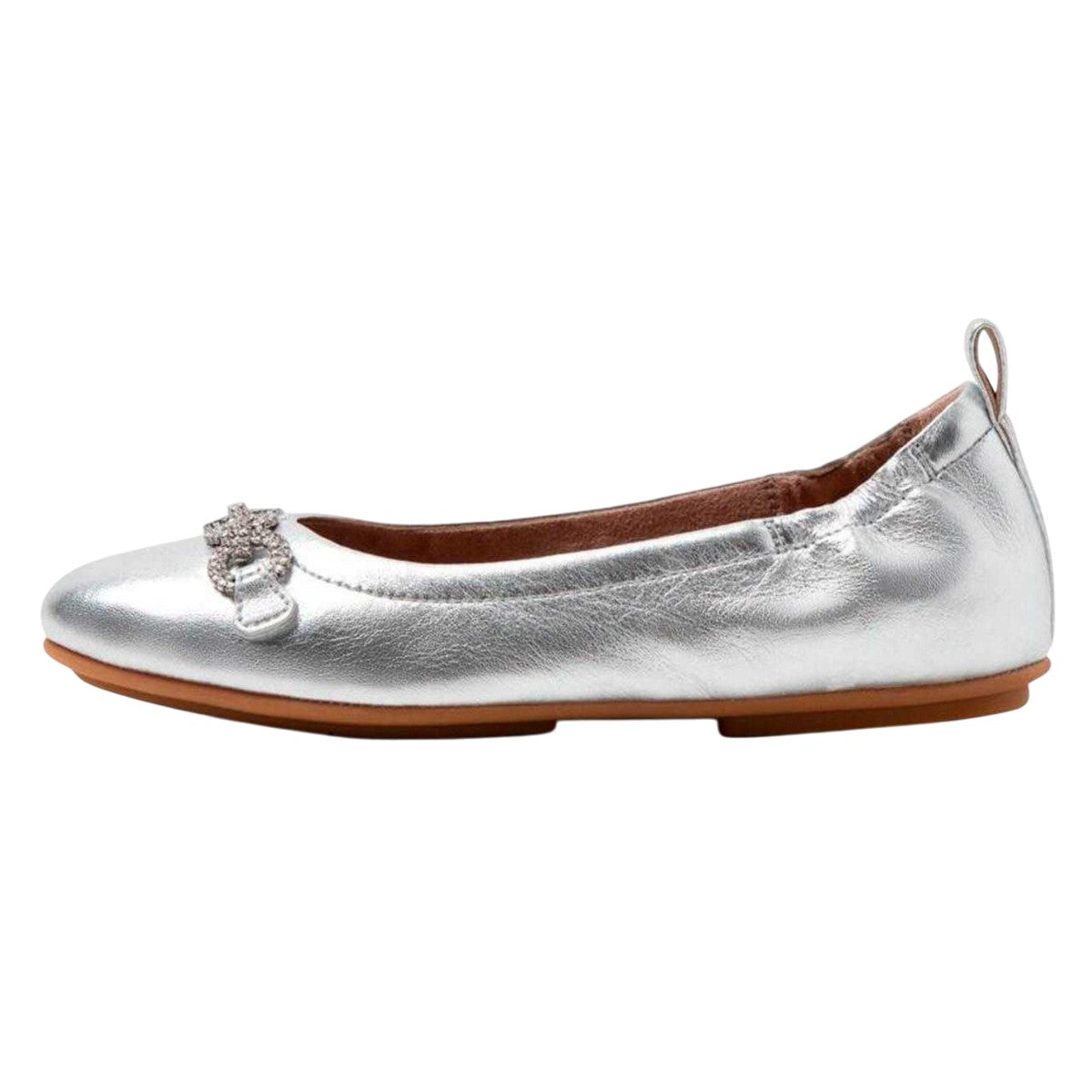 Silver - Front - Fit Flop Womens-Ladies Allegro Sparkle Ballerina Flats