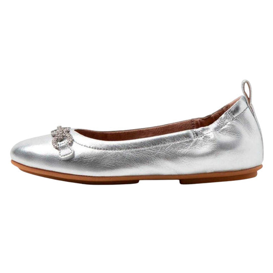 Silver - Front - Fit Flop Womens-Ladies Allegro Sparkle Ballerina Flats