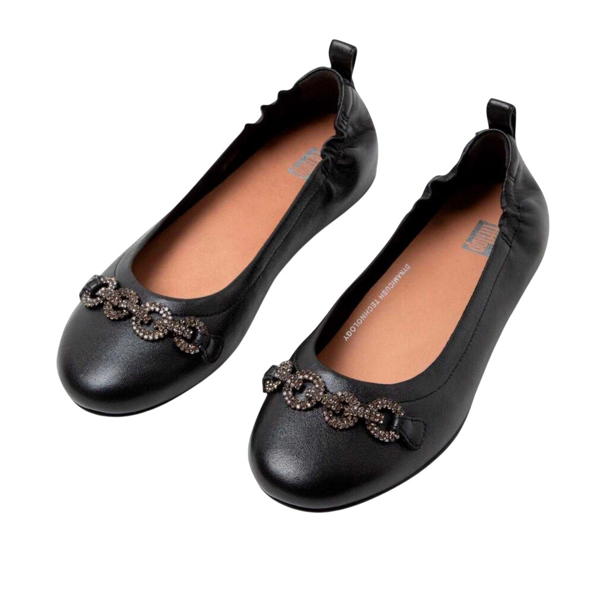 Black - Front - Fit Flop Womens-Ladies Allegro Sparkle Ballerina Flats