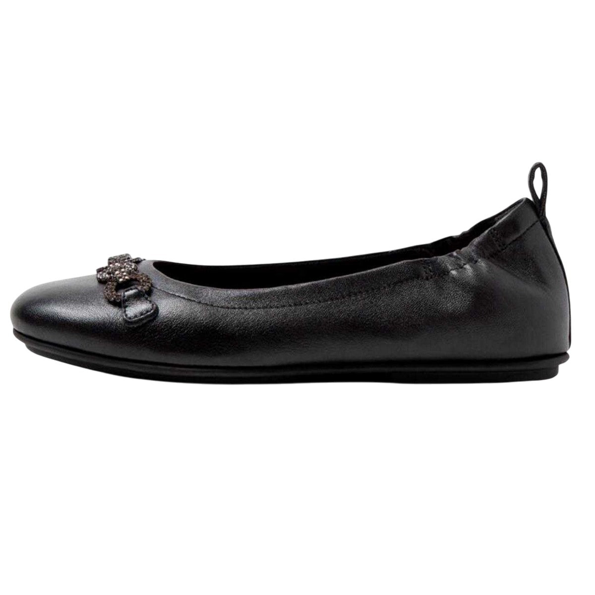Black - Back - Fit Flop Womens-Ladies Allegro Sparkle Ballerina Flats