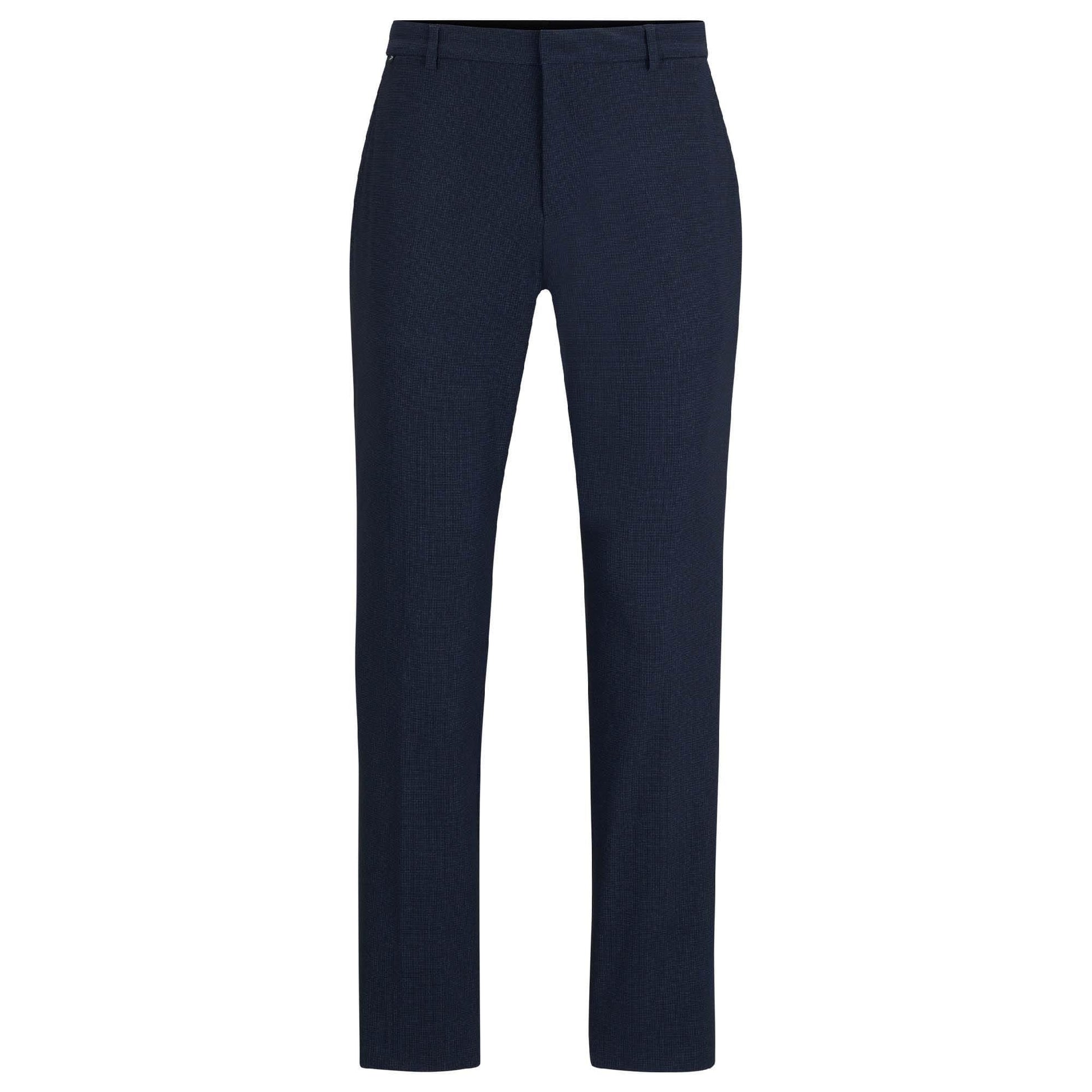 Blue - Front - Boss Mens P-Genius Slim Trousers