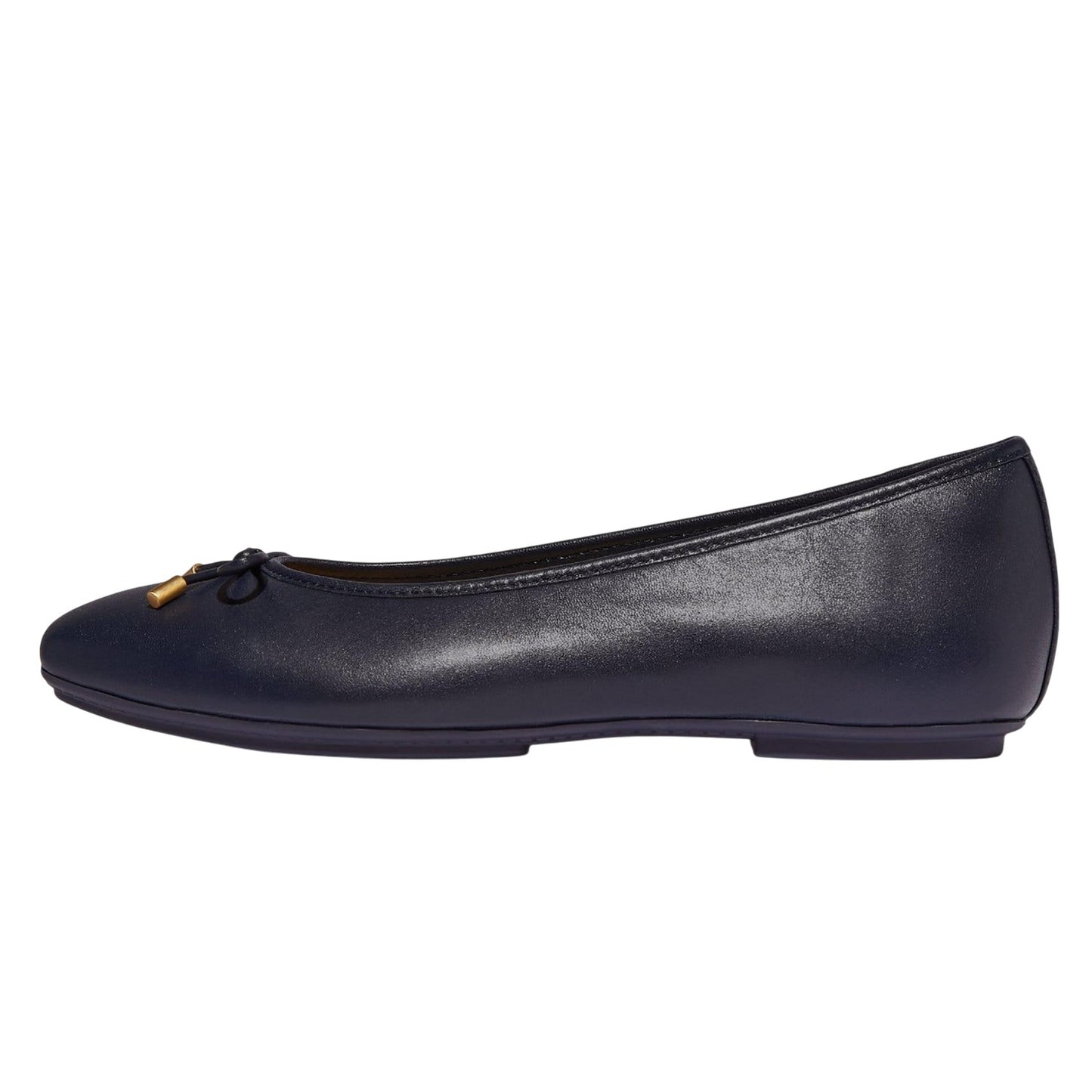 Navy - Side - Fit Flop Womens-Ladies Delicato Bow Leather Slippers